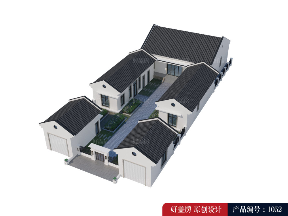 实际上乡村一层房子要想设计方案的好,能够 选用北方地区的四合院式