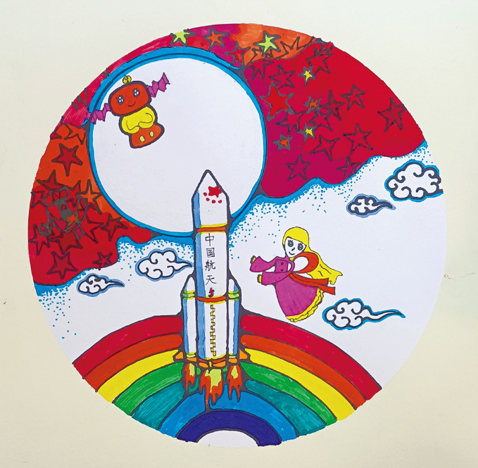 欢迎回家嫦五北京中小学生手绘飞天梦