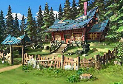 《熊出没之夺宝熊兵》画质很好的一个地方就光头强的小房子,可以看出