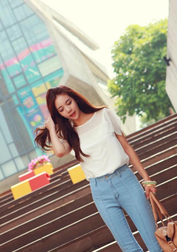 潮流美女道晖芝浪漫甜美雪纺t