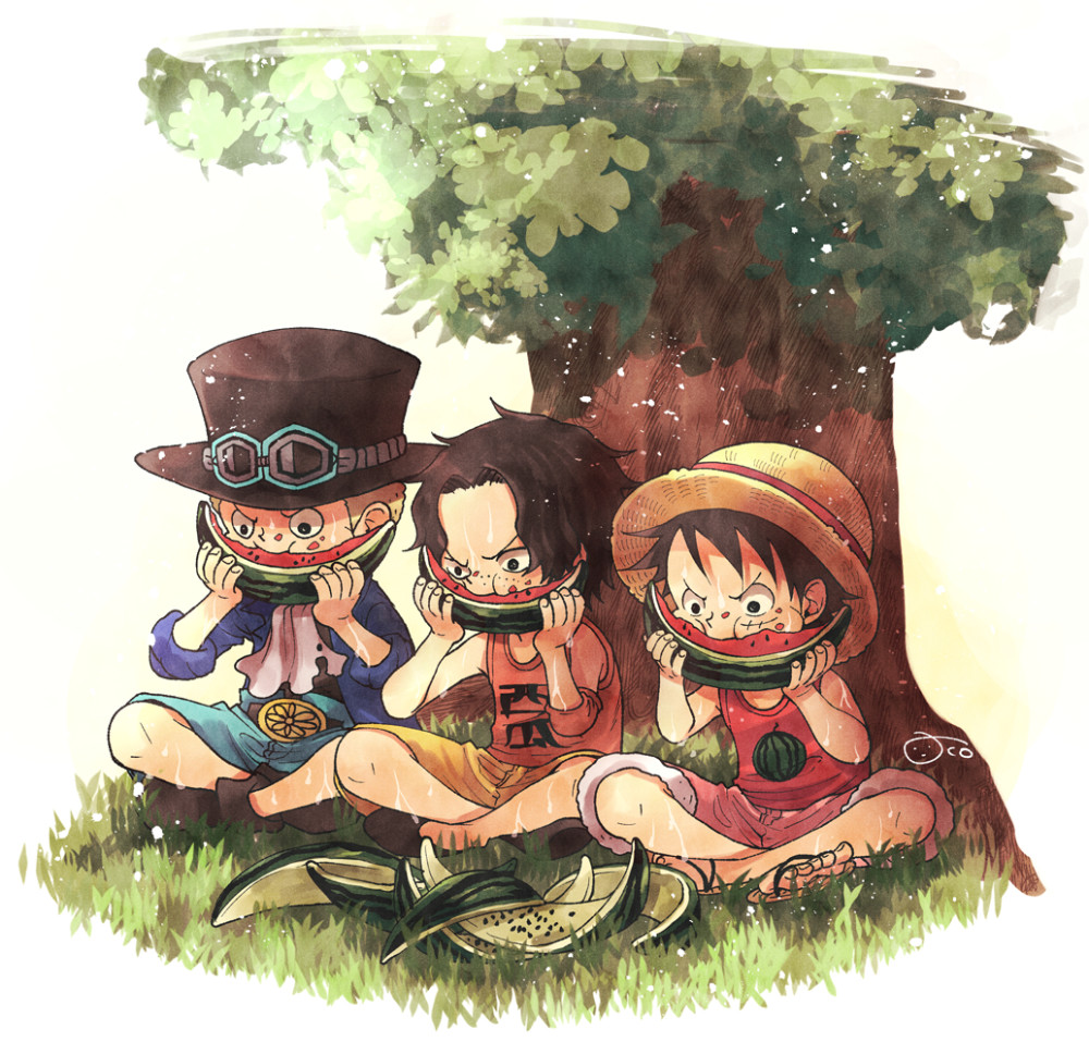 海贼王asl头像分享,三兄弟回归童年的夏天,一起在树下乘凉吃冰棍_腾讯
