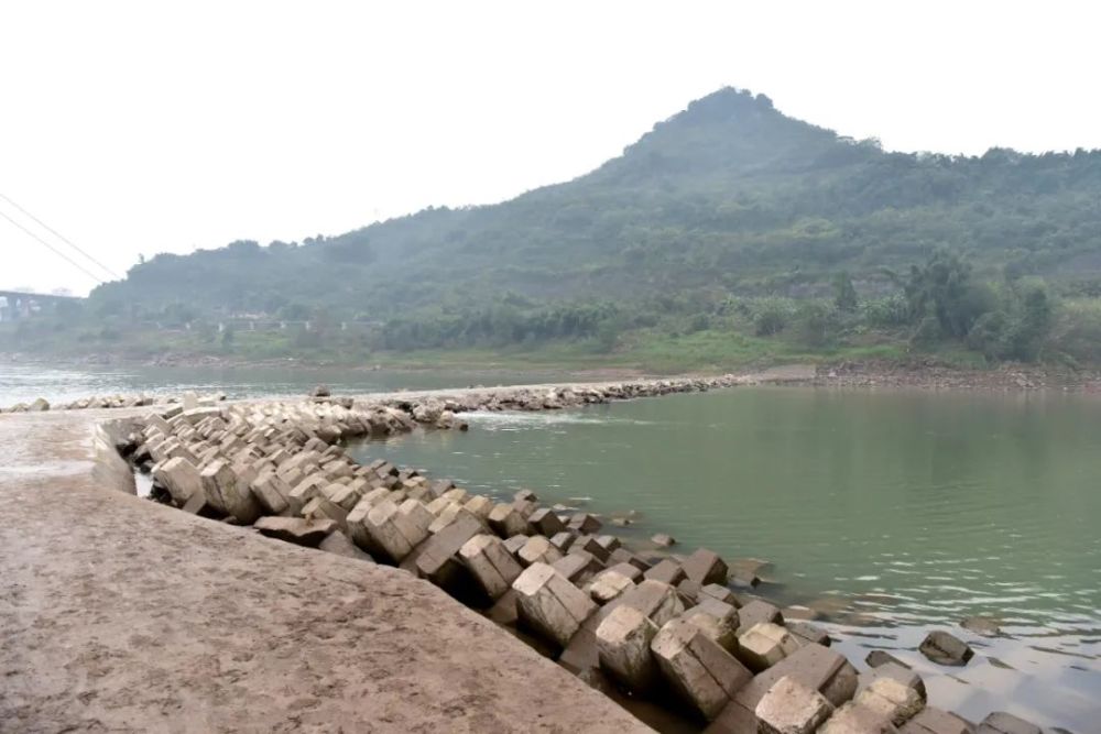 原来它叫"丁坝"02记者见到这个"断桥"宽约3米,长近200米,它的一端与