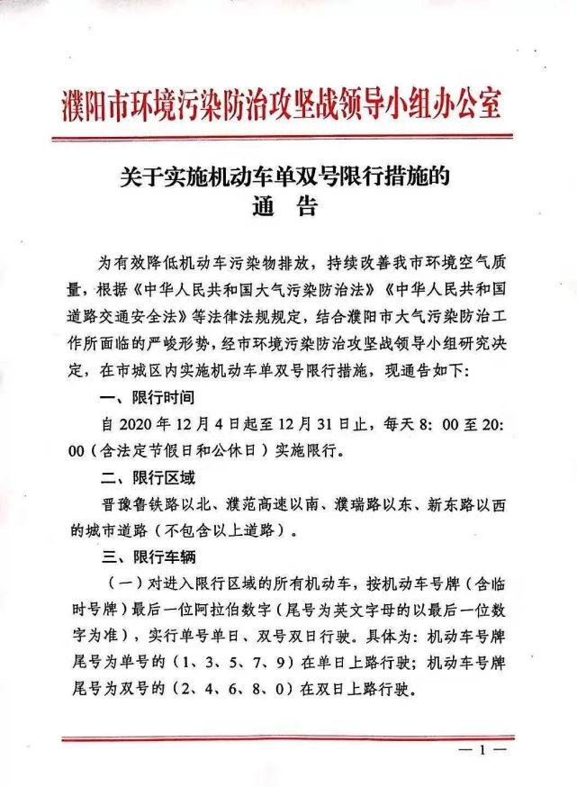 最新濮陽市限行區域(市城區,濮陽縣,清豐,南樂,範縣,臺前)!