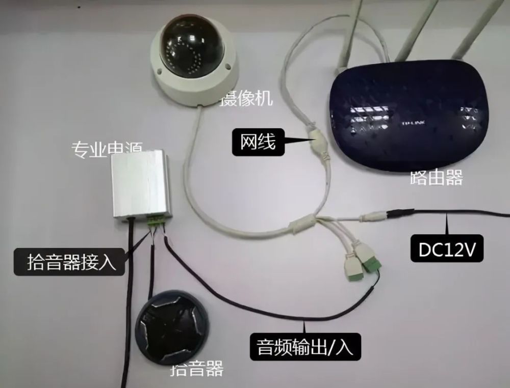网络摄像机拾音器的安装