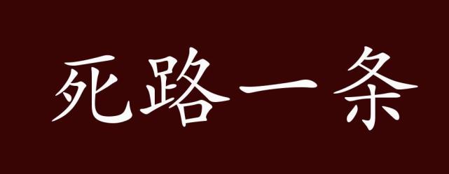 死路一条的出处释义典故近反义词及例句用法成语知识