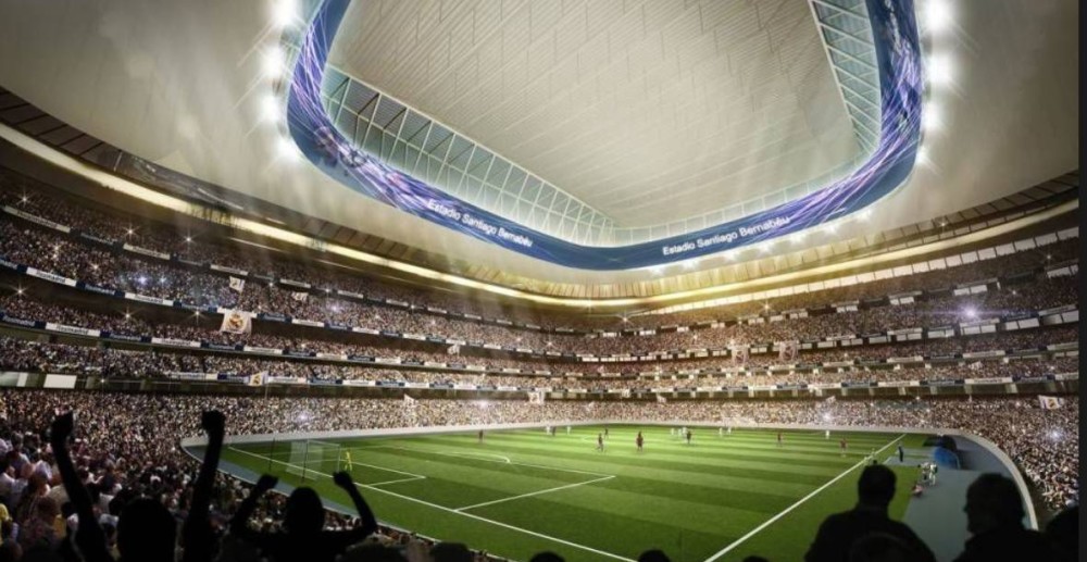 西甲皇家马德里球场新伯纳乌六大改变:顶棚能快速关闭,草皮可以移动