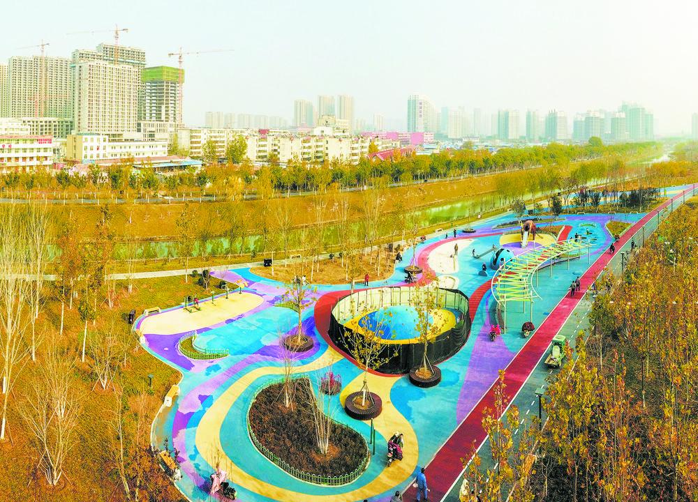 环堤公园十景五湖打造菏泽市新名片公园景色靓城市生态美