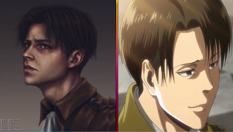 《进击的巨人》真人肖像画,三笠和艾伦是神还原,兵长侧颜英俊帅气