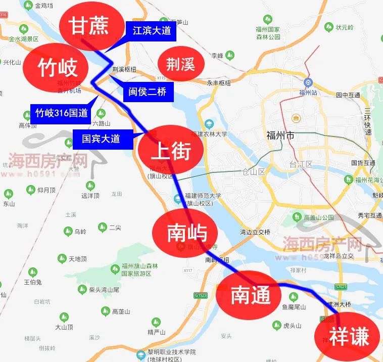 這其中,從閩侯中心縣城江濱大道連接閩侯二橋,竹岐316國道,上街國賓