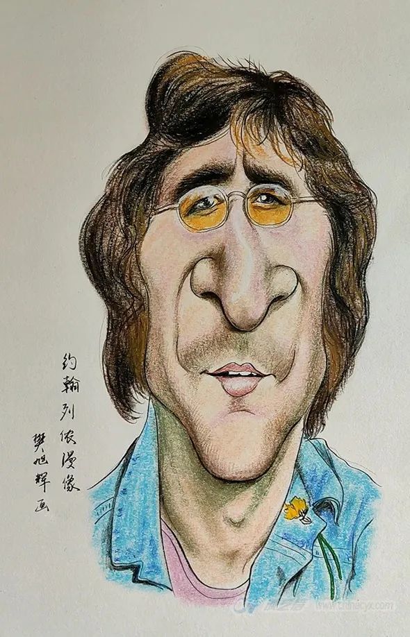 英国摇滚歌星约翰列侬漫像