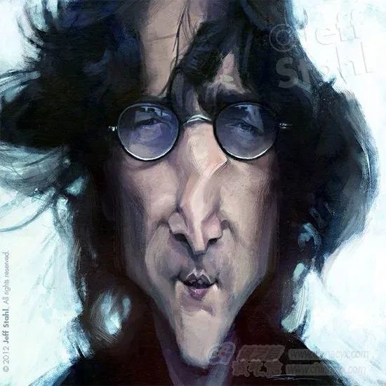 英国摇滚歌星约翰列侬漫像