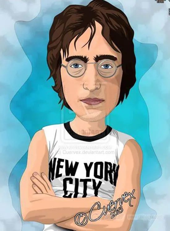 英国摇滚歌星约翰列侬漫像