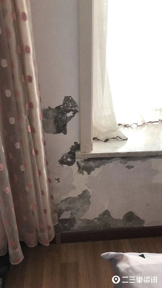 窗台发霉墙皮脱落,潼关华府天下业主飘窗漏水7年没人管