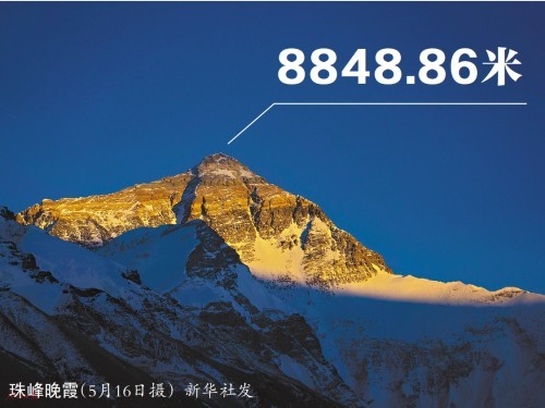 大洋午读珠峰新身高884886米