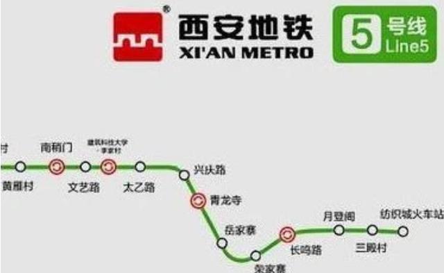 西安地铁5号线1期工程长2524km计划2020年通车