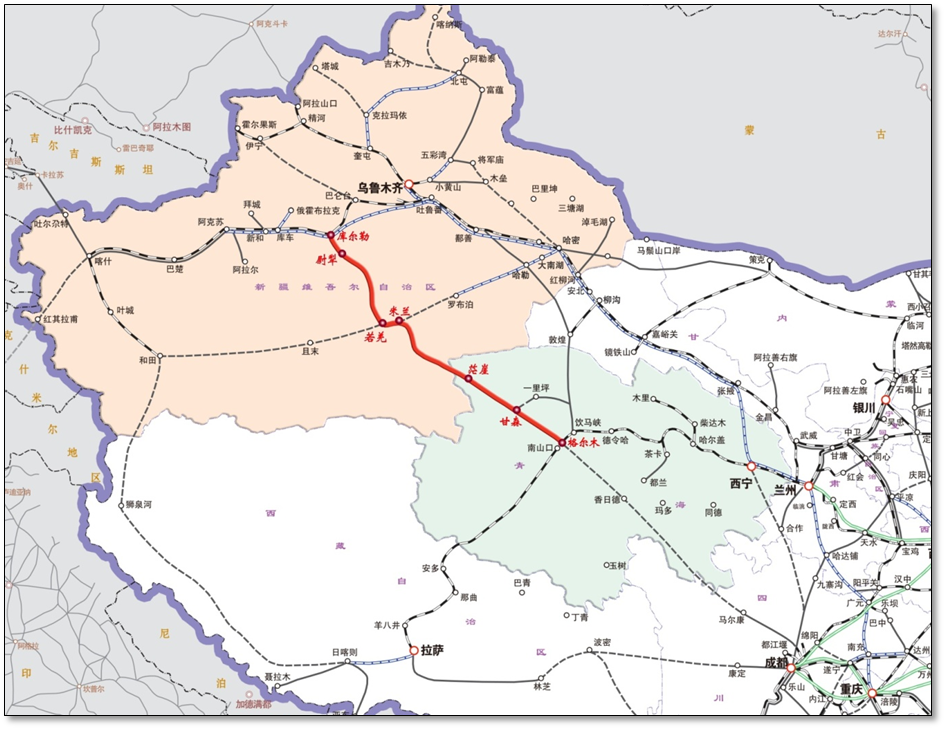 格库铁路全线贯通未来库尔勒可直达川渝