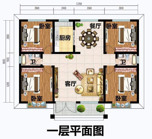 进深10米的农村房屋户型图看看这几款是不是你想要的设计图