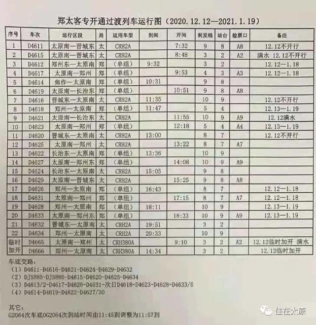 郑太高铁12月12日将通车列车时刻表来了 腾讯网