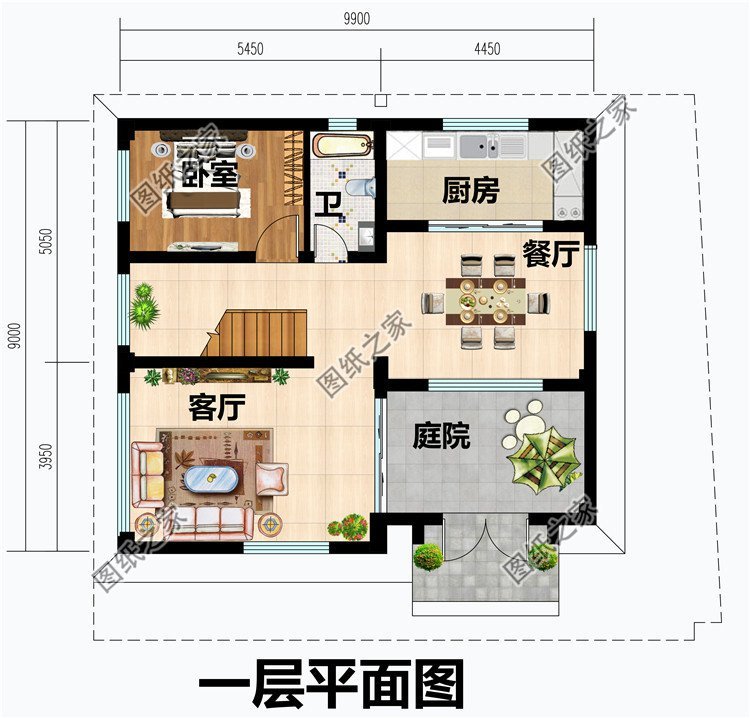 農村9乘9米左右的二層建房圖佔地小巧來年住進去的就是你