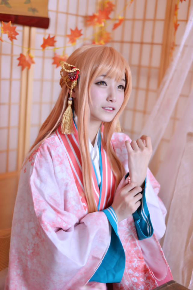 刀剑神域亚丝娜和服cosplay