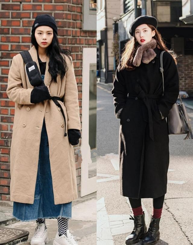 韩国美女有多会穿看看她们的大衣街拍就知道了每个人都是主角