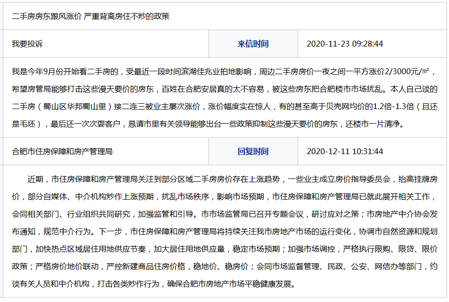 合肥市房产局回复网友:严格审查补缴社保