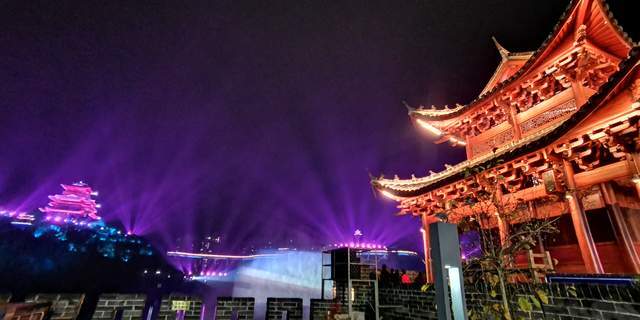 夜晚上的沙县文昌阁