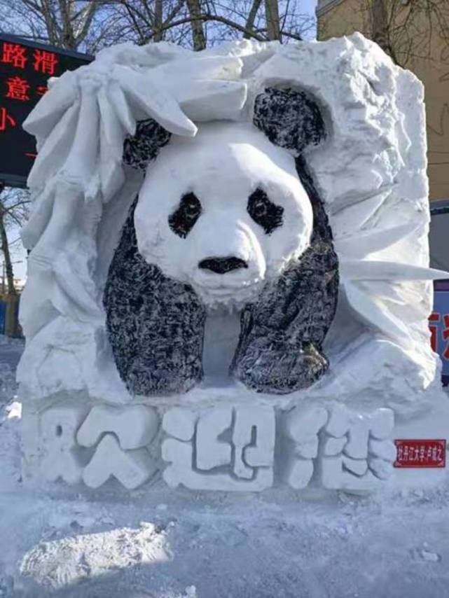 牡丹江师生创作雪雕尽展冰雪魅力