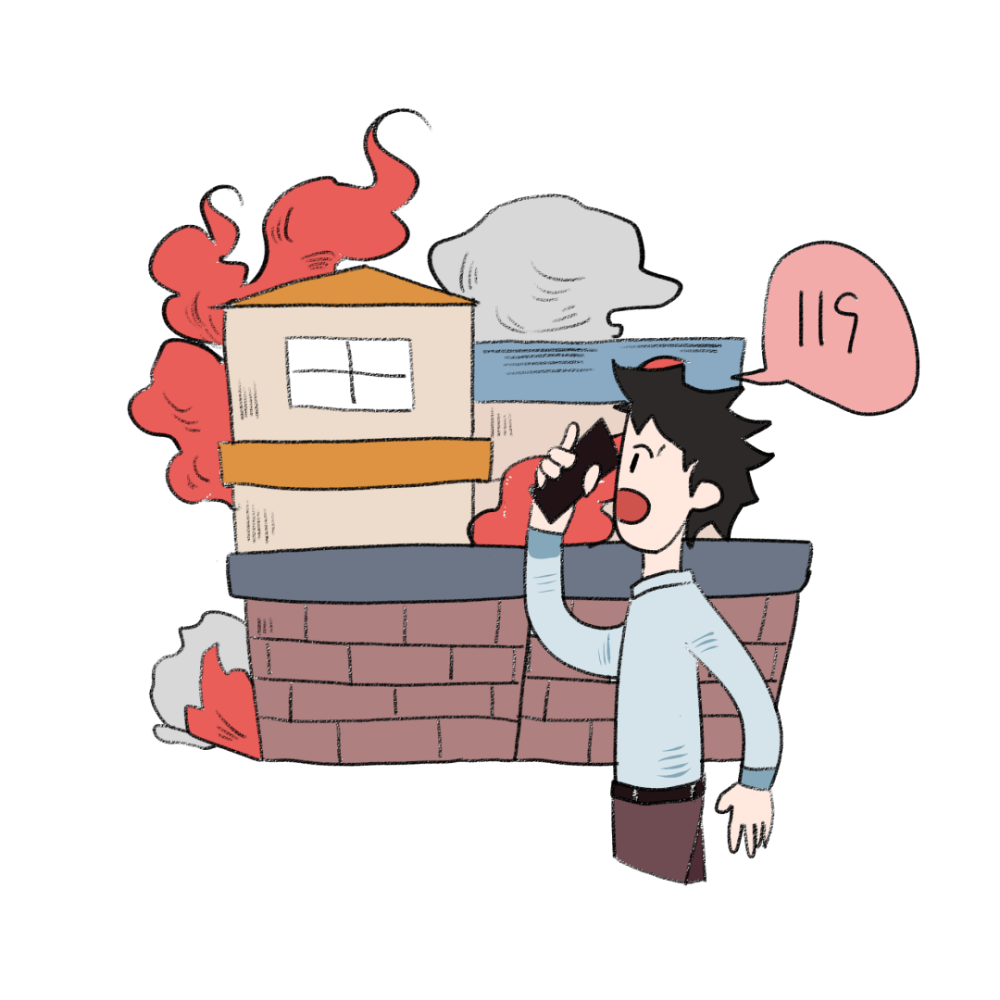 惊险一刻还好有斜土这两位救火急先锋