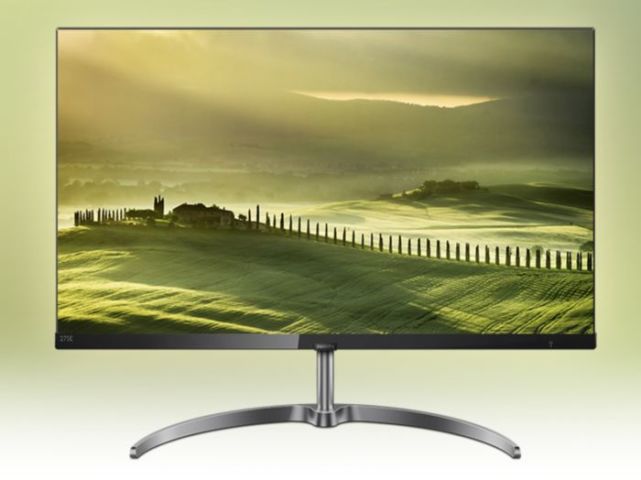 飞利浦275e9全面屏显示器搭载了一块ah-ips硬屏,为2560*1440的2k