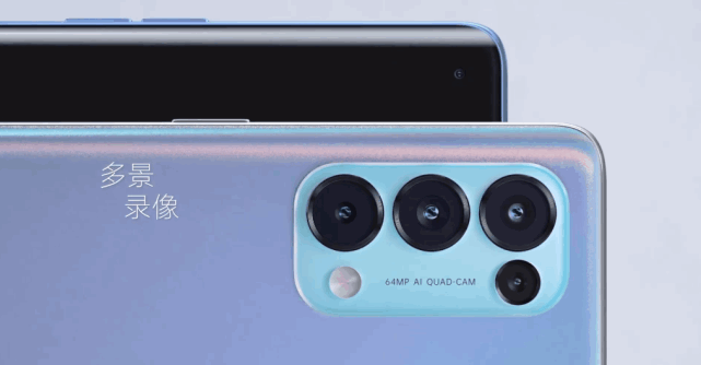 镜头模组方面,oppo reno5 系列采用了前置 3200w 水光镜 后置 6400w