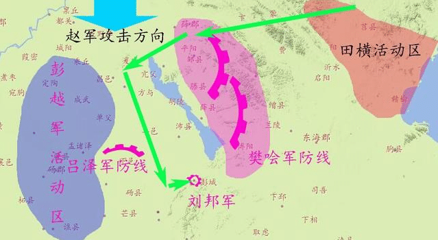 彭城之战后刘邦在京索之战中击败项羽使自己得以脱身