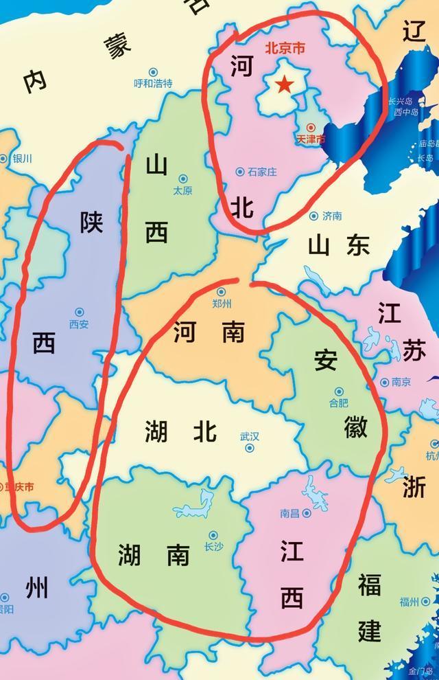 山西与河南交界地图图片