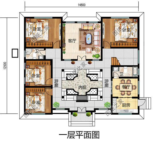 120平米左右農村小四合院設計,韻味十足,領略中式建築的美_騰訊新聞