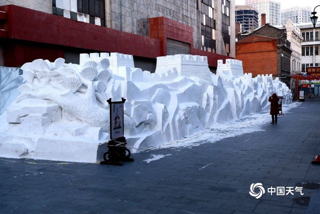 长城雪雕图片图片