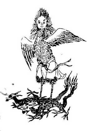 1,春神勾芒,鸟身人面,面状正方.