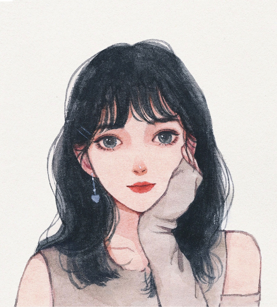 手绘复古风男女头像100