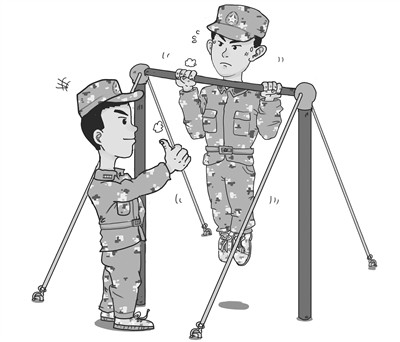 漫画作者:陈镇西近日,曾3次带新兵的一名干部,跟新训干部骨干分享自己