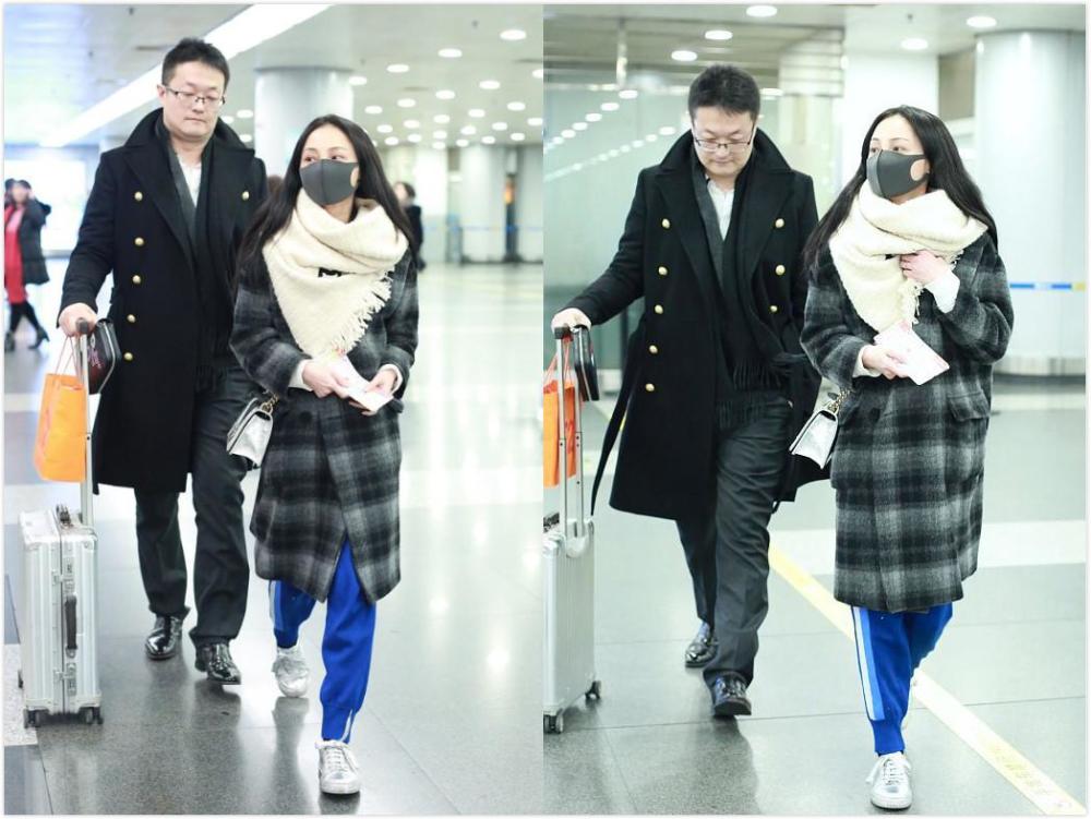 姚笛和她的老公还是挺般配的,出门在外也穿得很朴素,太低调了_腾讯