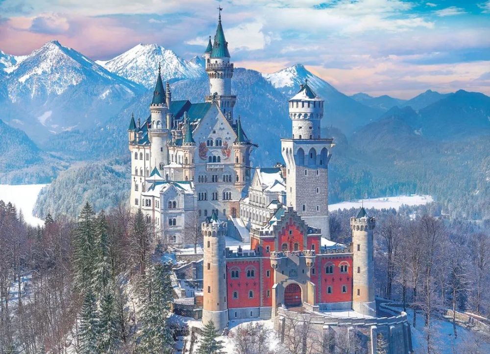 瑞士的童话雪景小镇图片