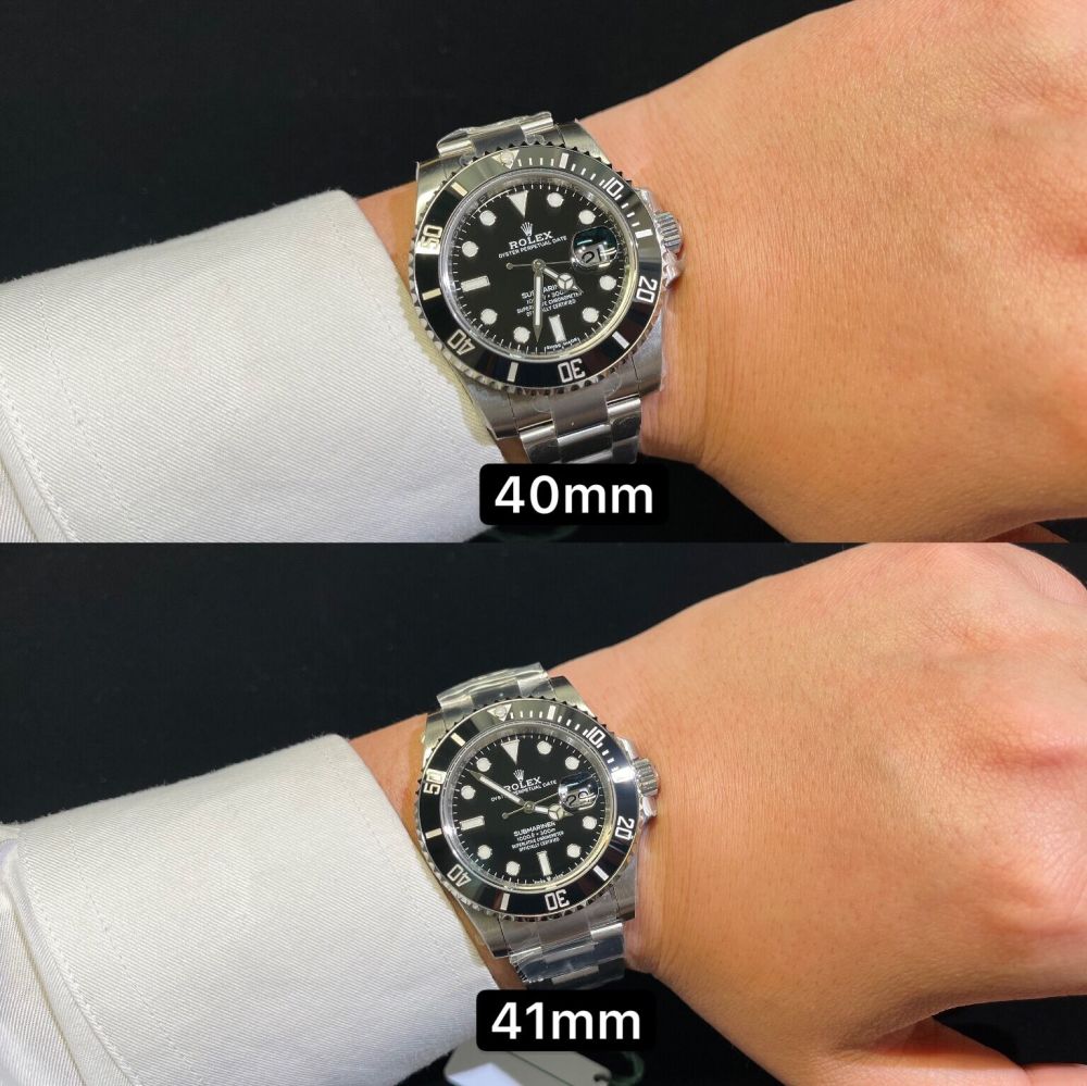 vs新款41mm黑水鬼和老款40mm黑水鬼用肉眼并看不出区别,傻傻分不清楚.