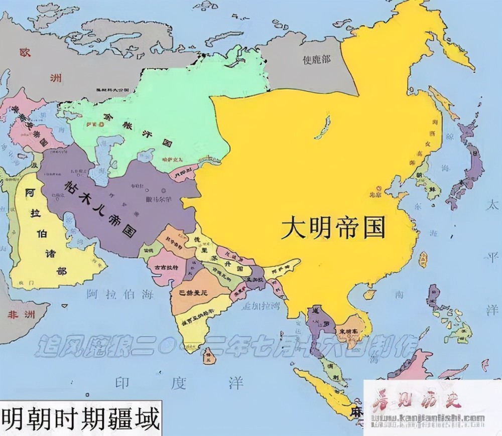 明朝极盛时期领土面积,比清朝大得多得多_腾讯新闻