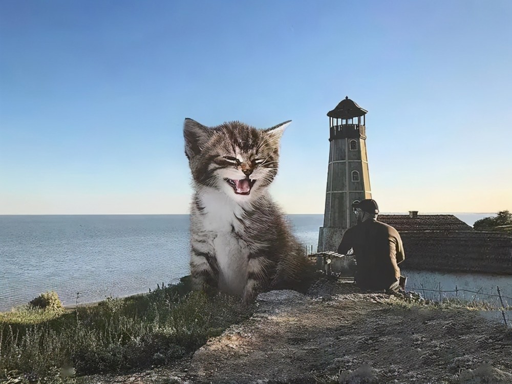 如果有一只长达3米高的巨猫出现在你的生活中你会作何反应