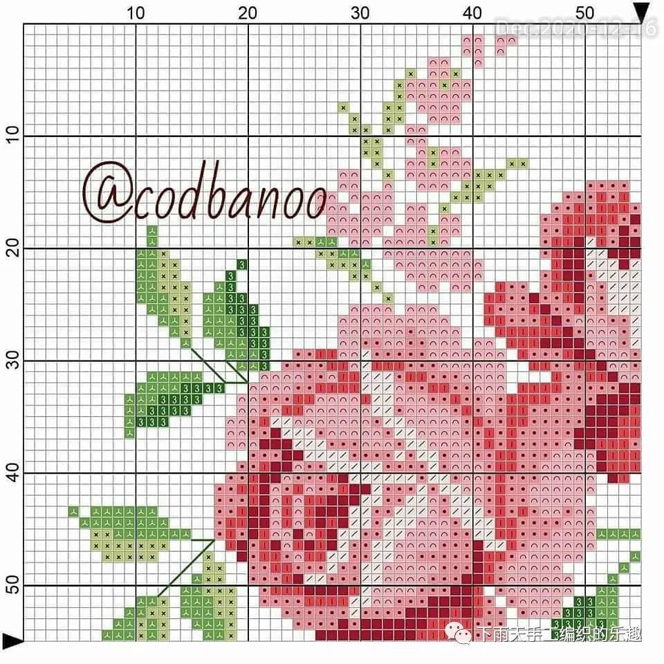 【像素图】黑色毛衣搭配红色绣花,太艳丽了!玫瑰花网图绣图