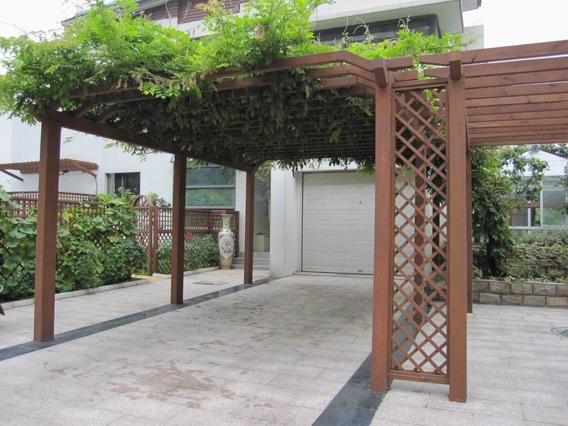 芦溪盛和隆庭院景观-廊架花架