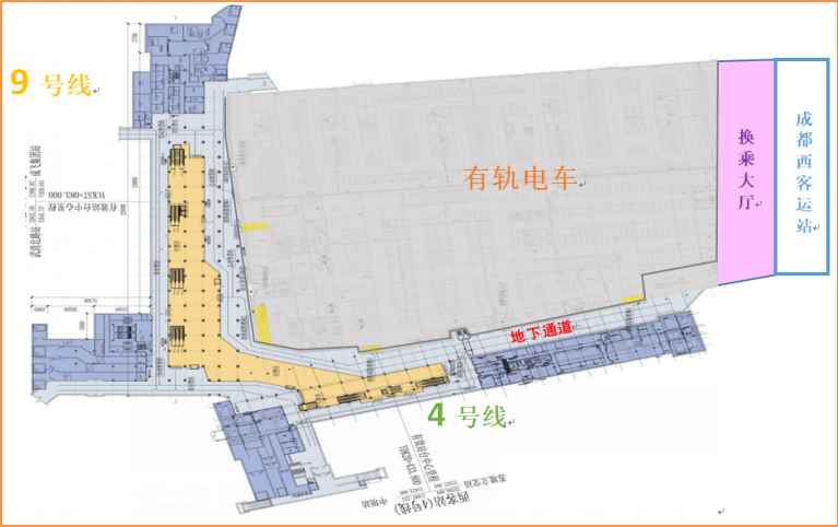 在成都西站设有独立的自动售票间两侧为主体特色文化墙采用动感灯箱的