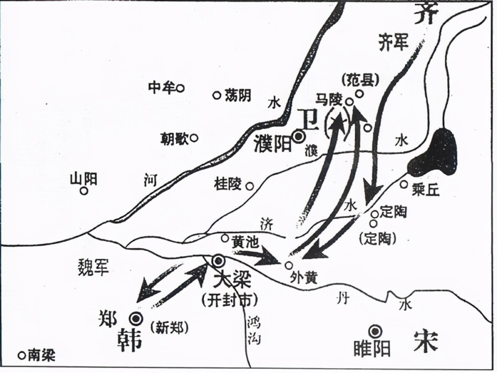 公元前352年,魏王調用韓國的軍隊,擊敗了包圍襄陵的齊,宋,衛聯軍.