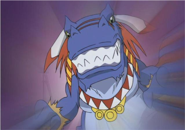 数码宝贝:麻鹰兽的装甲体,凶猛的恐龙型数码兽,咬疼机械暴龙兽