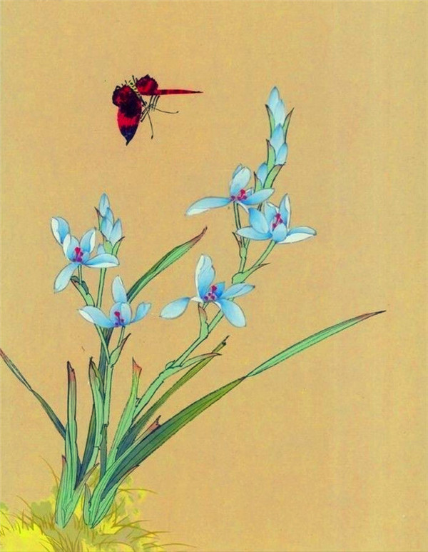 刘基《题兰花图》身在千顺上头,突岩深缝妙香稠.