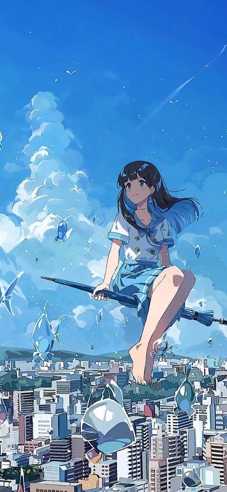 二次元清爽透明感少女手绘壁纸 腾讯新闻